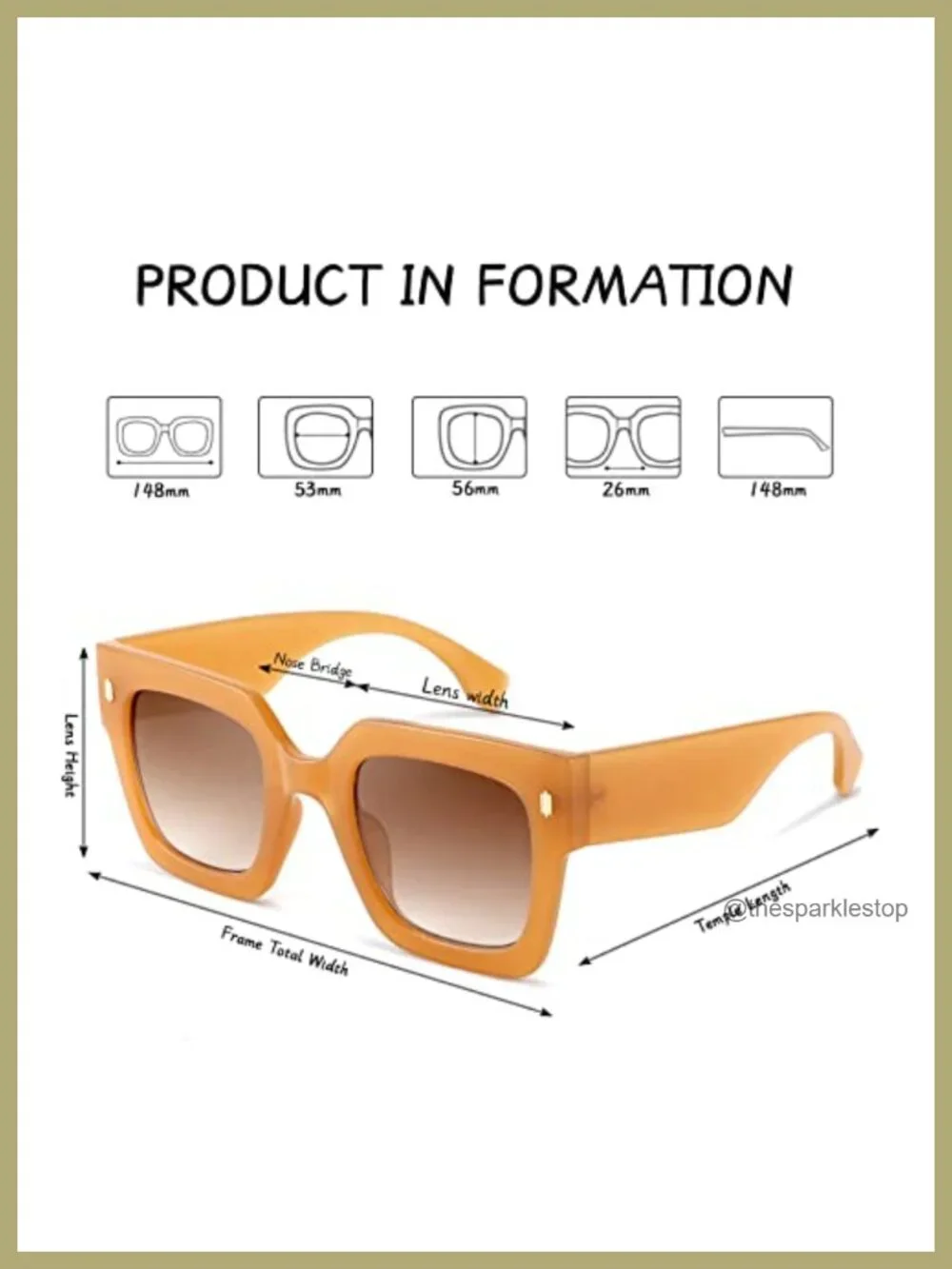 Vintage Oversized Square Sunglasses for Women Retro UV400 Trendy Luxury Big Sun